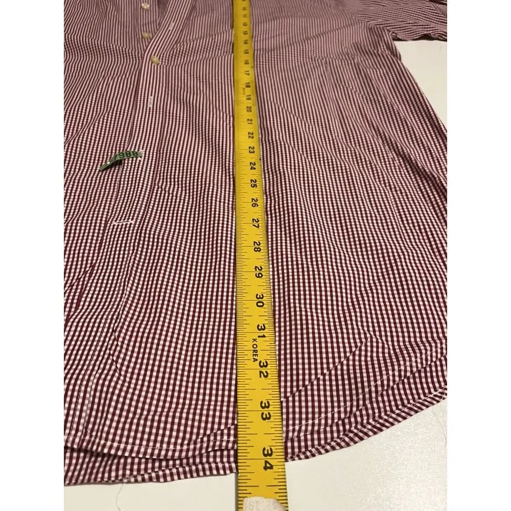 Peter Millar Titleist Mens Button Shirt M Plaid Red‎ White Long Sleeve
